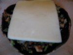 cover mixture with slice of mozzerella cheese 085